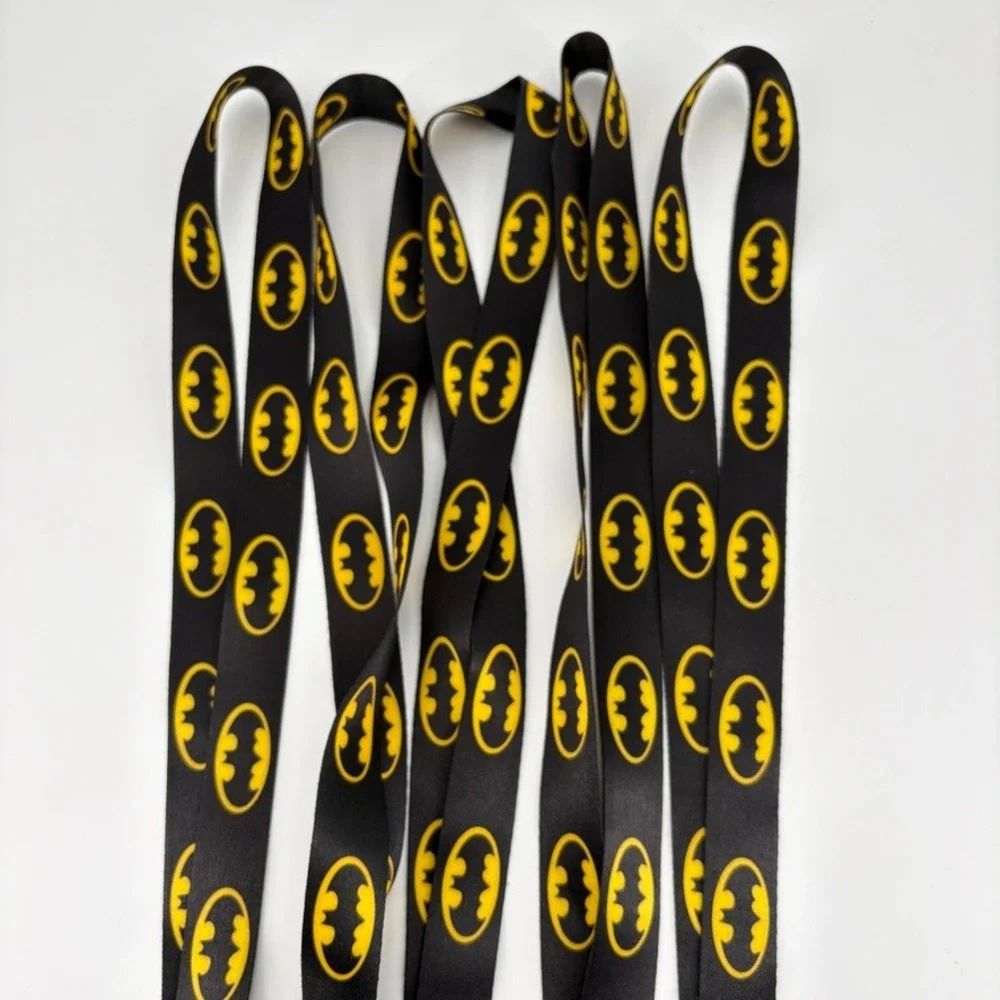 Batman Logo Lanyards Lot of 5 Black Yellow DC Comics Superhero ID Key Neck Strap